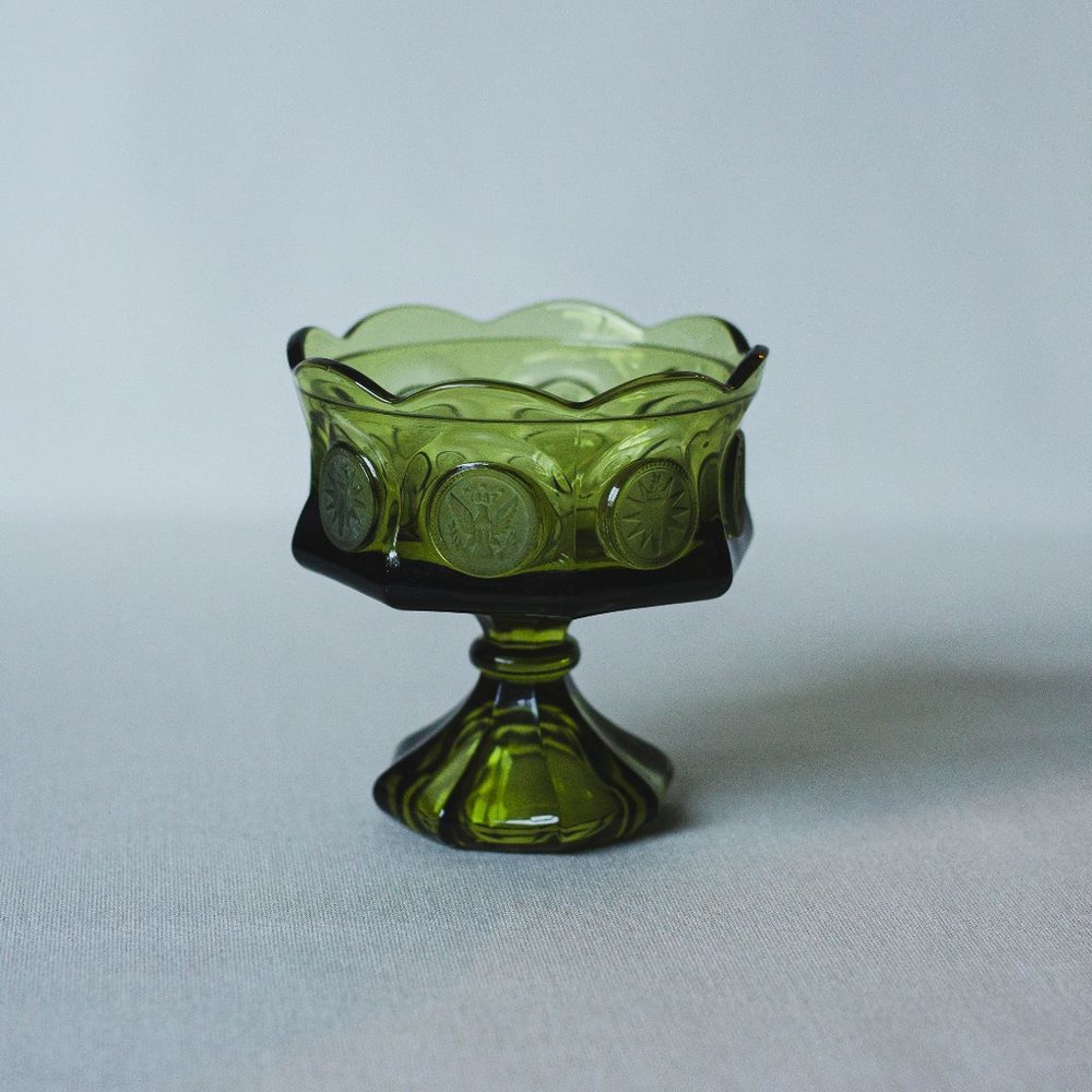 Green Vintage Fenton Glass Dish